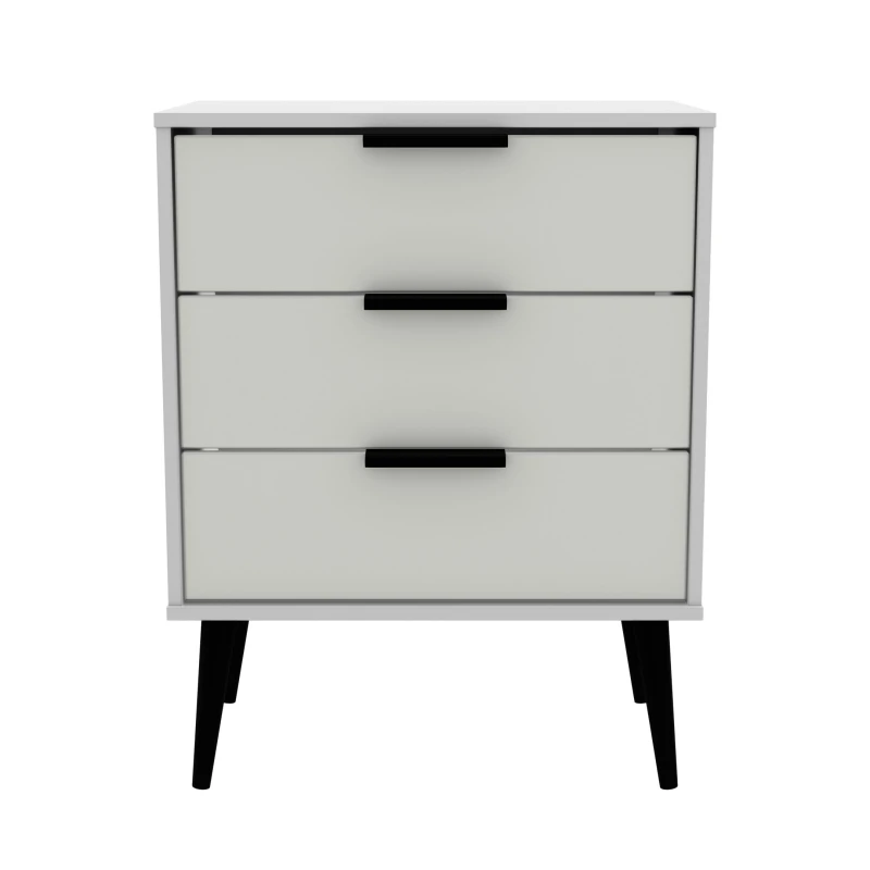 Image of Fuji 3 Drawer Chest In Grey Matt & White (Ready Assembled)