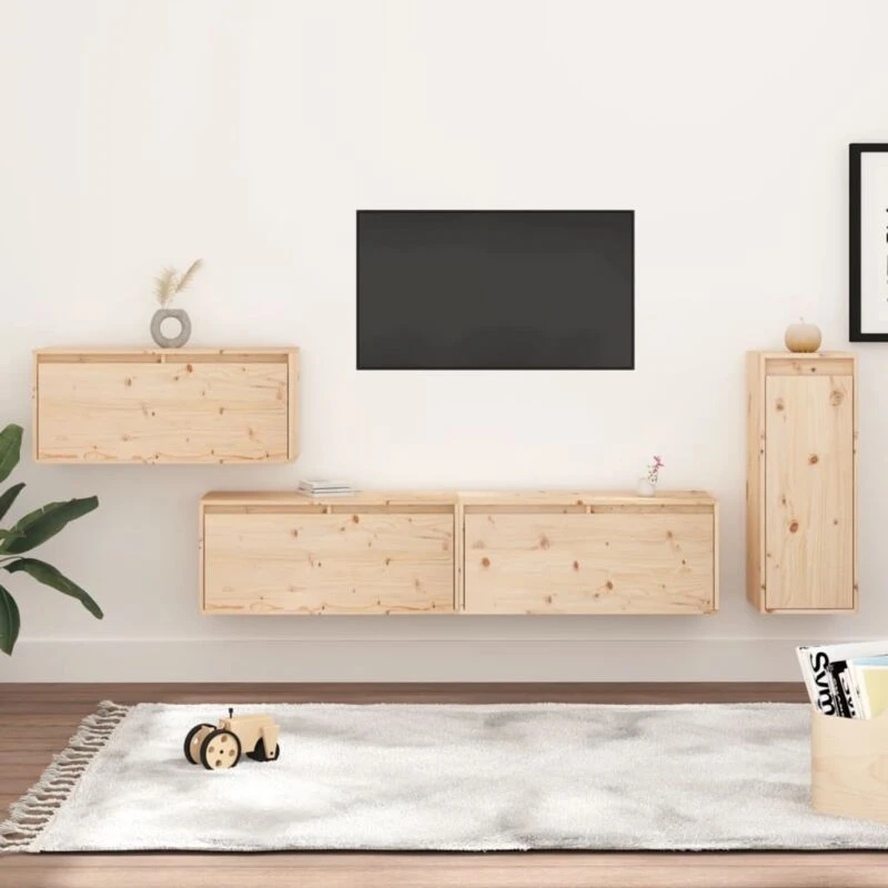 Image of VIDAXL TV Cabinets 4 pcs Solid Wood Pine Vidaxl 8720286928219