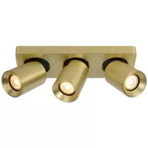 Image of Lucide NIGEL - Ceiling Spotlight Bar - LED Dim to warm - GU10 - 3x5W 2200K/3000K - Matt Gold, Brass