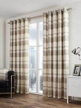 Image of Fusion Balmoral Check Lined Eyelet Curtains