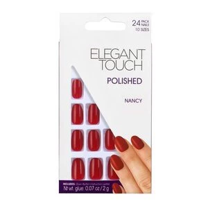Image of Elegant Touch Polished Fake Nails - Nancy Red