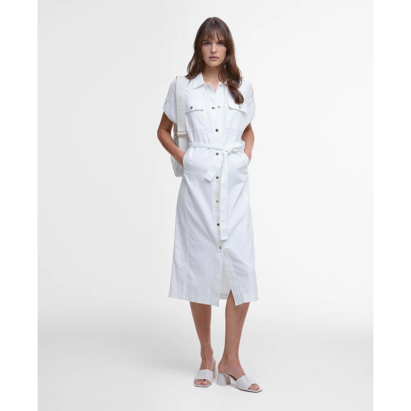 Image of Barbour International Harlow Midi Dress White female 10 (S)