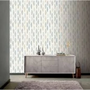 Image of Arthouse Aziza Geometric Metallic Wallpaper Blue