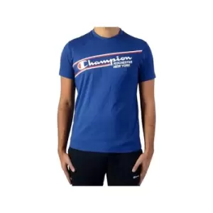 Image of M Champion Logo T Shirt Rochester New York Royal Blue