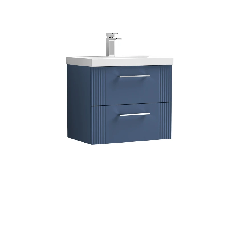 Image of Balterley 2 Drawer Wall Hung Vanity Unit ThinEdge Basin Blue 600mm Blue