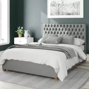 Image of Aspire Monroe Linen Kingsize Ottoman Bedframe - Grey