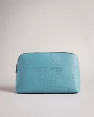 Image of Floral Debossed Saffiano Washbag