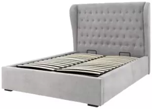 Image of GFW Dakota Kingsize End Lift Ottoman Fabric Bed Frame -Grey