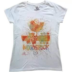 Image of Woodstock - Splatter Ladies XX-Large T-Shirt - White