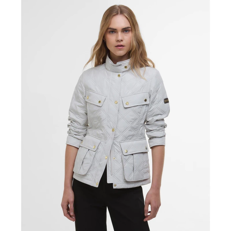 Image of Barbour International Halsey Quilted Jacket - Cream Cream 16
