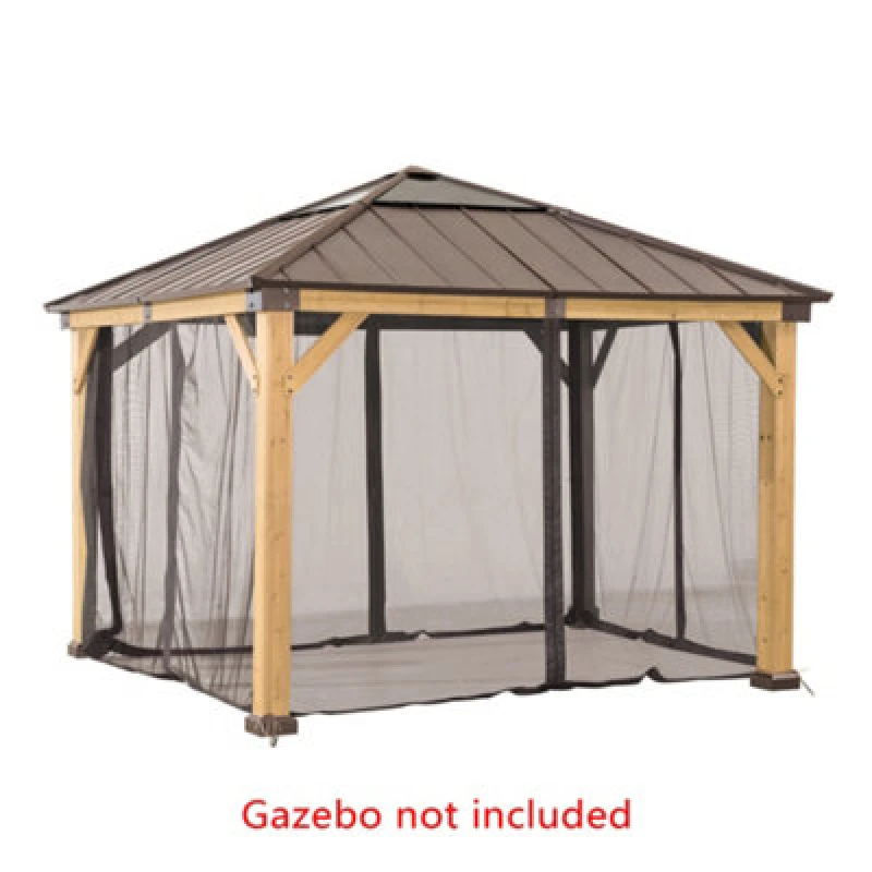 Image of Sunjoy Netting Lumi For Cedar Wood Gazebo - 393Cm X 452Cm, Khaki