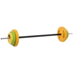 Image of HOMCOM 20kg Barbell Weights Set, Adjustable Body Pump Weights with Non-slip Handle, For Her and Men Home Gym Strength Training