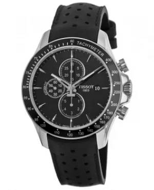 Image of Tissot V8 Automatic Black Chronograph Dial Black Leather Strap Mens Watch T106.427.16.051.00 T106.427.16.051.00