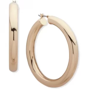 Image of Ladies Anne Klein Base metal METAL MAGIC Tubular Hoop Earrings