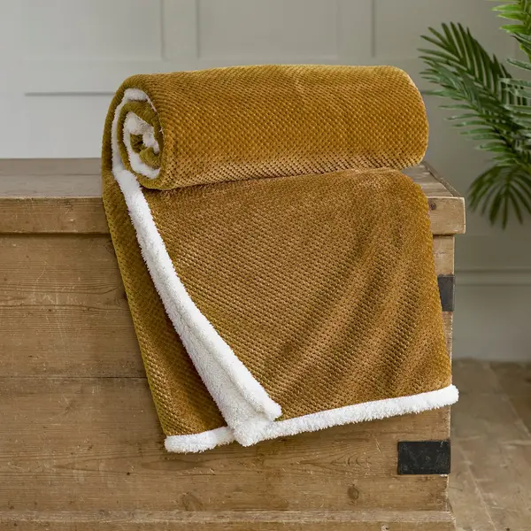 Image of Deyongs Penzance Sherpa Reverse Throw, Ochre