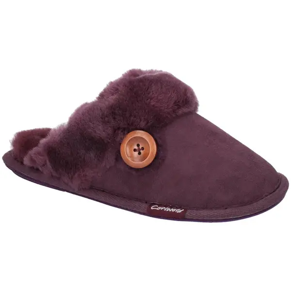 Image of Costwold Womens Lechlade Sheepskin Clog Mule Slippers - UK 5