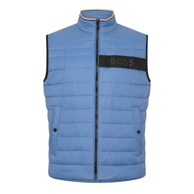 Image of Boss Mens Darolan Sleeveless Gilet Open Blue male 36 (46)