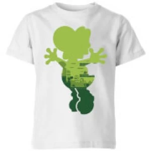 Image of Nintendo Super Mario Yoshi Silhouette Kid's T-Shirt - White - 3-4 Years