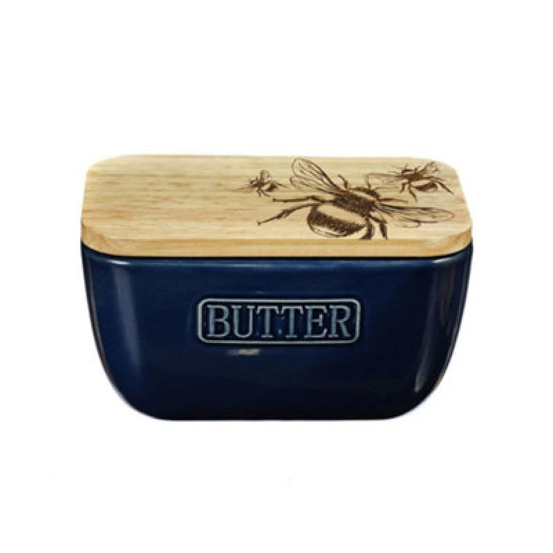 Image of Selbrae House Blue Butter Dish - Bee Dark Blue unisex