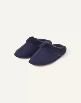 Image of Accessorize Womens Faux Fur Mule Slippers Blue, Size: S