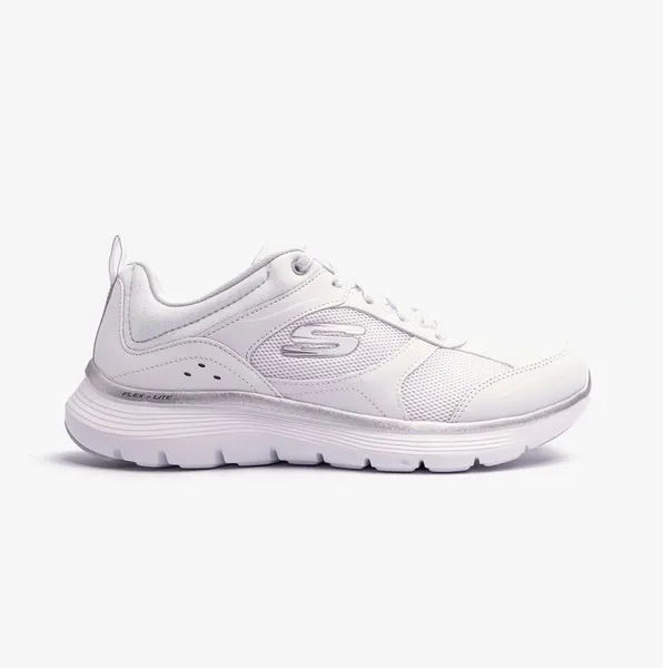 Image of Skechers Womens Flex Appeal 5.0 Fresh Touch Trainers UK Size 8 (EU 41) White/Silver SKE2260-WSL-8
