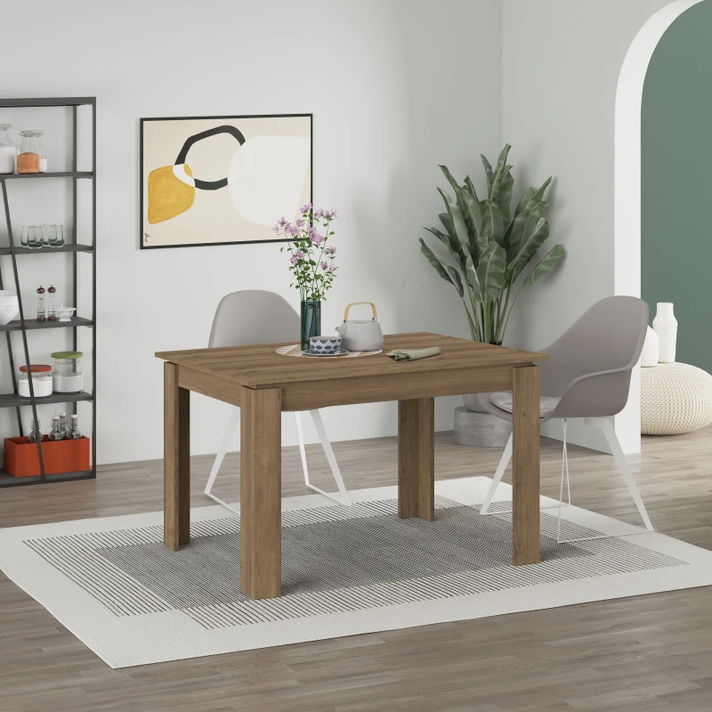 Image of Decortie Tolmen' Extendable Dining Table 120cm 4 Seater in Dark Brown Size: 2 Pack Dark Brown Unisex 2 Pack