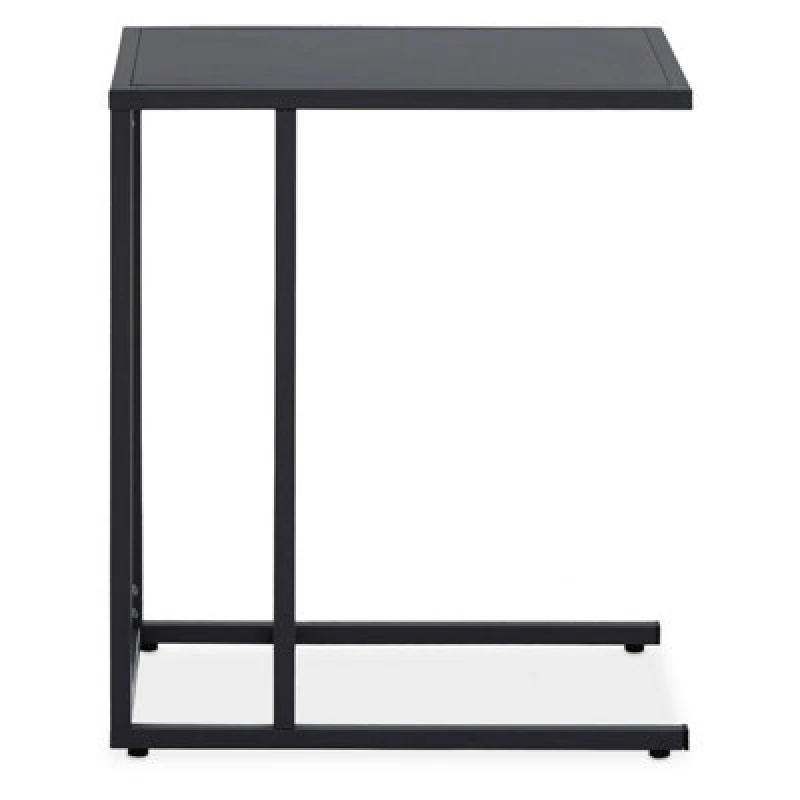 Image of Orsina Modern Design Black Metal Side Table, Sleek Bedside Table For Bedroom, Functional Livingroom Sidetable