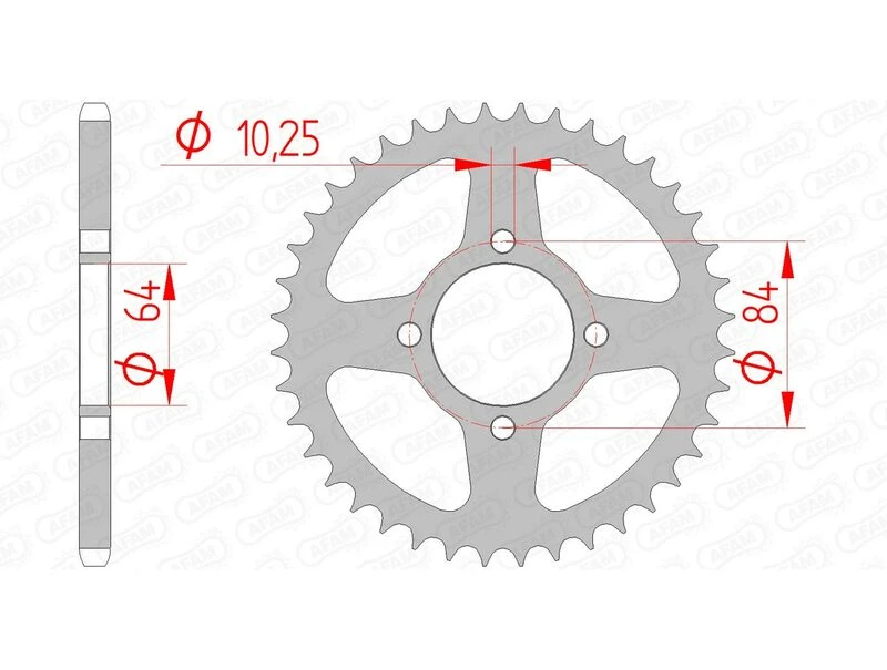 Image of AFAM Steel Standard Rear Sprocket 14310 - 520