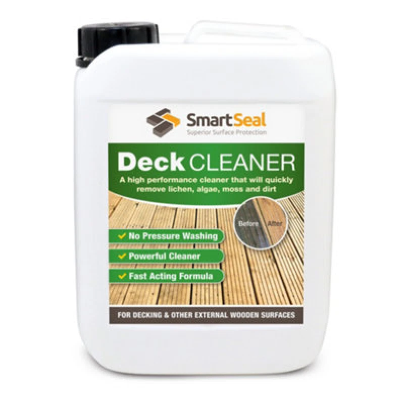 Image of Smartseal Decking Cleaner, Fast Acting Deck Cleaner, Removes Moss, Lichen, Green Algae, Dirt And Black Spot, 5L