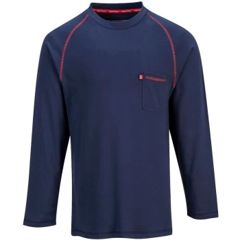 Image of FR01NAR5XL - sz 5XL Bizflame FR Crew Neck - Navy - Portwest