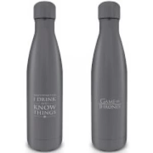 Image of Game of Thrones (I Drink And I Know Things) Metal Drinks Bottle