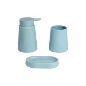 Image of Showerdrape Garda 3 Piece Bathroom Set - Soap Dish, Tumbler, Liquid Dispenser - Duck Egg
