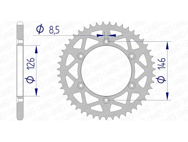 Image of AFAM 15203N-49 Chain Sprocket Aluminium Chain Sprocket (5479)