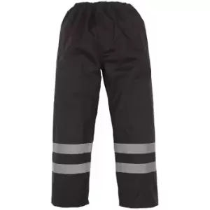 Image of Mens Hi-Vis Waterproof Contractor Over Trousers (Pack of 2) (xl) (Black) - Black - Yoko
