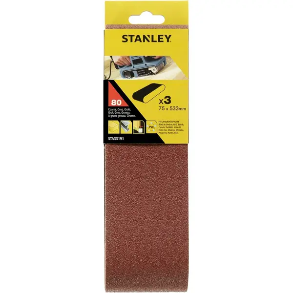 Image of Stanley Belt Sander Belts 75x533 80G - STA33191-XJ