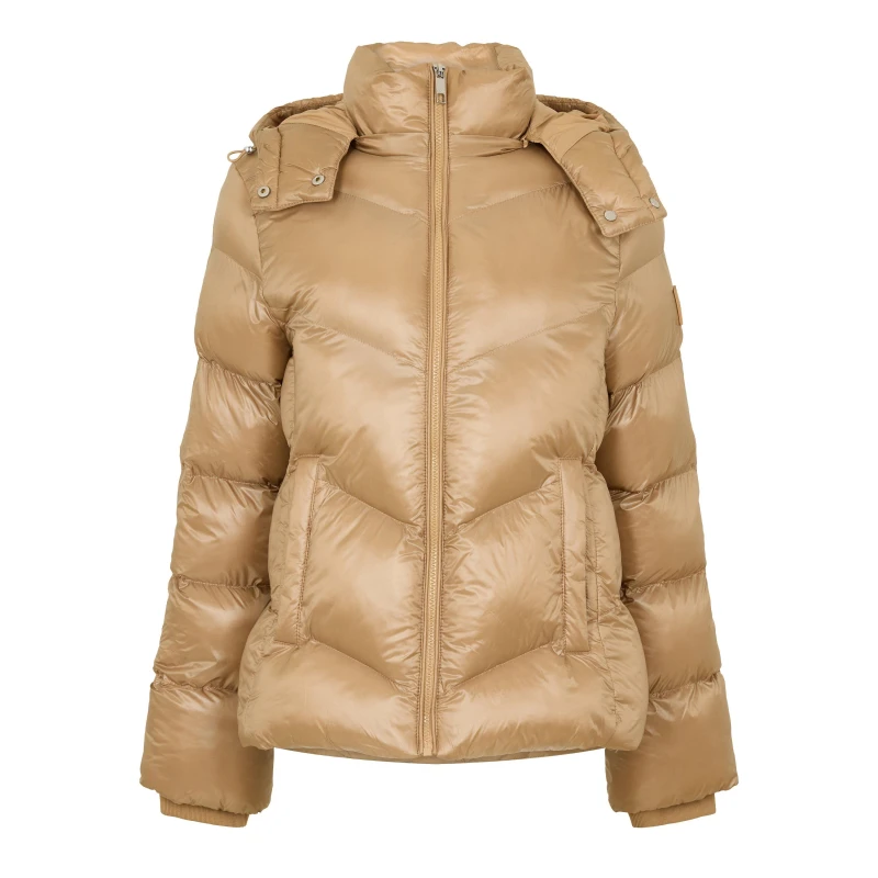 Image of Boss Womens Pepule4 Padded Puffer Jacket Medium Beige female 4 (XXS)