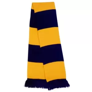 Image of Result Mens Heavy Knit Thermal Winter Scarf (One Size) (Navy/Gold)