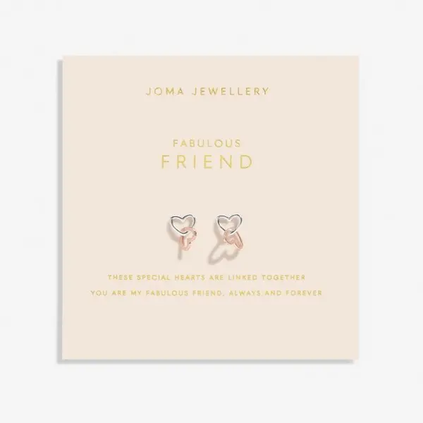 Image of Forever Yours Fabulous Friend Silver Rose Gold Plated Earrings 6760