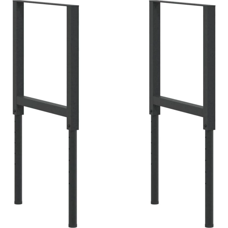 Image of VIDAXL Adjustable Work Bench Frames 2 pcs Metal 55x(69-95.5) cm Black vidaXL 8720286111574