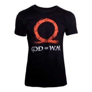 Image of God of War - Ohm Sign Rune Engraving Mens Medium T-Shirt - Black