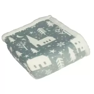 Image of Winter Walk Fleece Throw Mist Blue