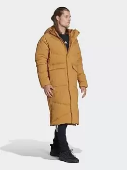 Image of adidas Big Baffle Down Coat, Beige, Size S, Men