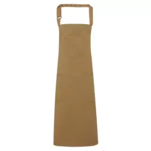 Image of Premier Unisex Chino Cotton Bib Apron (khaki)