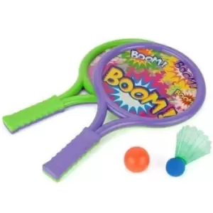 Image of Boom Bats Set With Ball & Shuttlecock - Toyrific