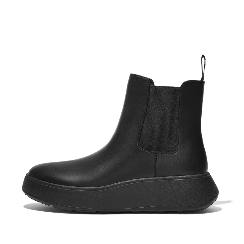 Image of FitFlop Womens F-Mode Flatform Chelsea Boots Ankle Boots - UK 6 Black female PS3904ABK6