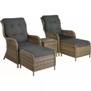 Image of Rattan garden set Benissa w/ aluminium frame (2+2) - Rattan garden furniture set, rattan garden furniture, rattan furniture - nature - nature