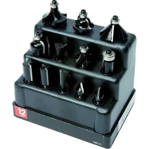 Image of Wickes Router Bit Set 1/4in Pack 12