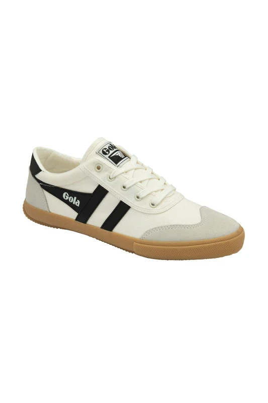 Image of Gola 'Badminton' Canvas Lace-Up Trainers Off White