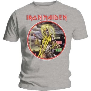 Image of Iron Maiden - Killers Circle Unisex Medium T-Shirt - Grey