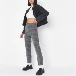 Image of Missguided Boucle Raw Hem Trousers - Black